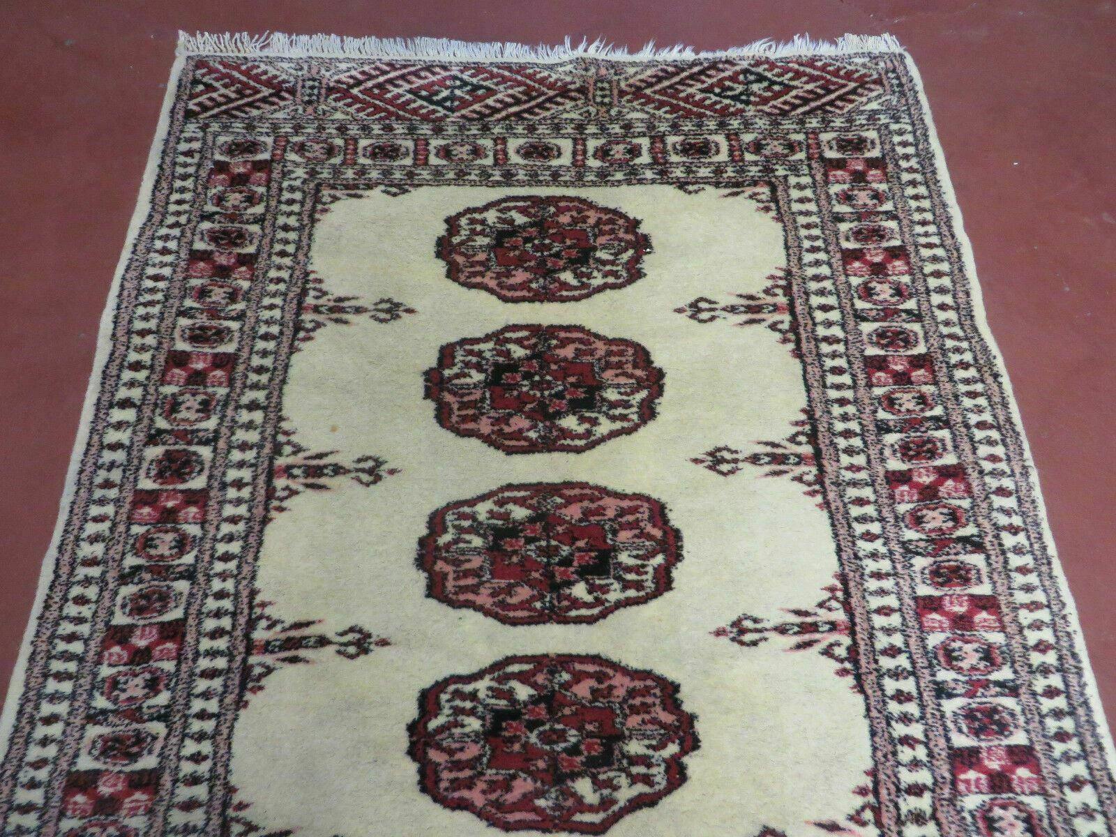 2' 7"X 7' Handmade Finely Knotted Pakistani Turkoman Bokhara Detailed Wool Rug - Jewel Rugs