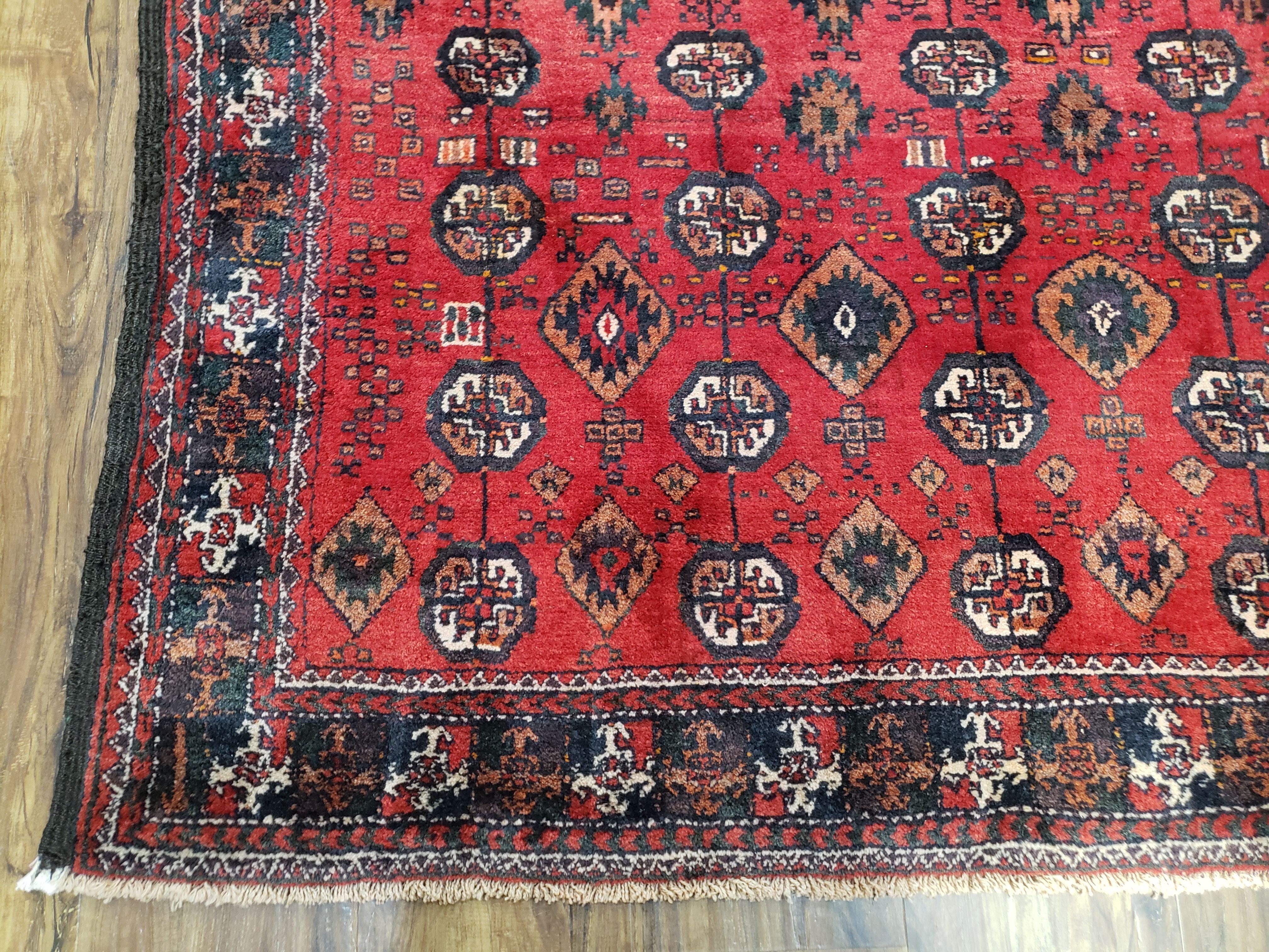 4 x 8 Handmade Baluch Afghan Turkoman Tribal Wool Rug Organic Dyes 8x4 Carpet - Jewel Rugs