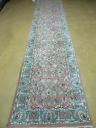 2' 8" X 12' Vintage Handmade India Floral Wool Runner Rug Nice - Jewel Rugs