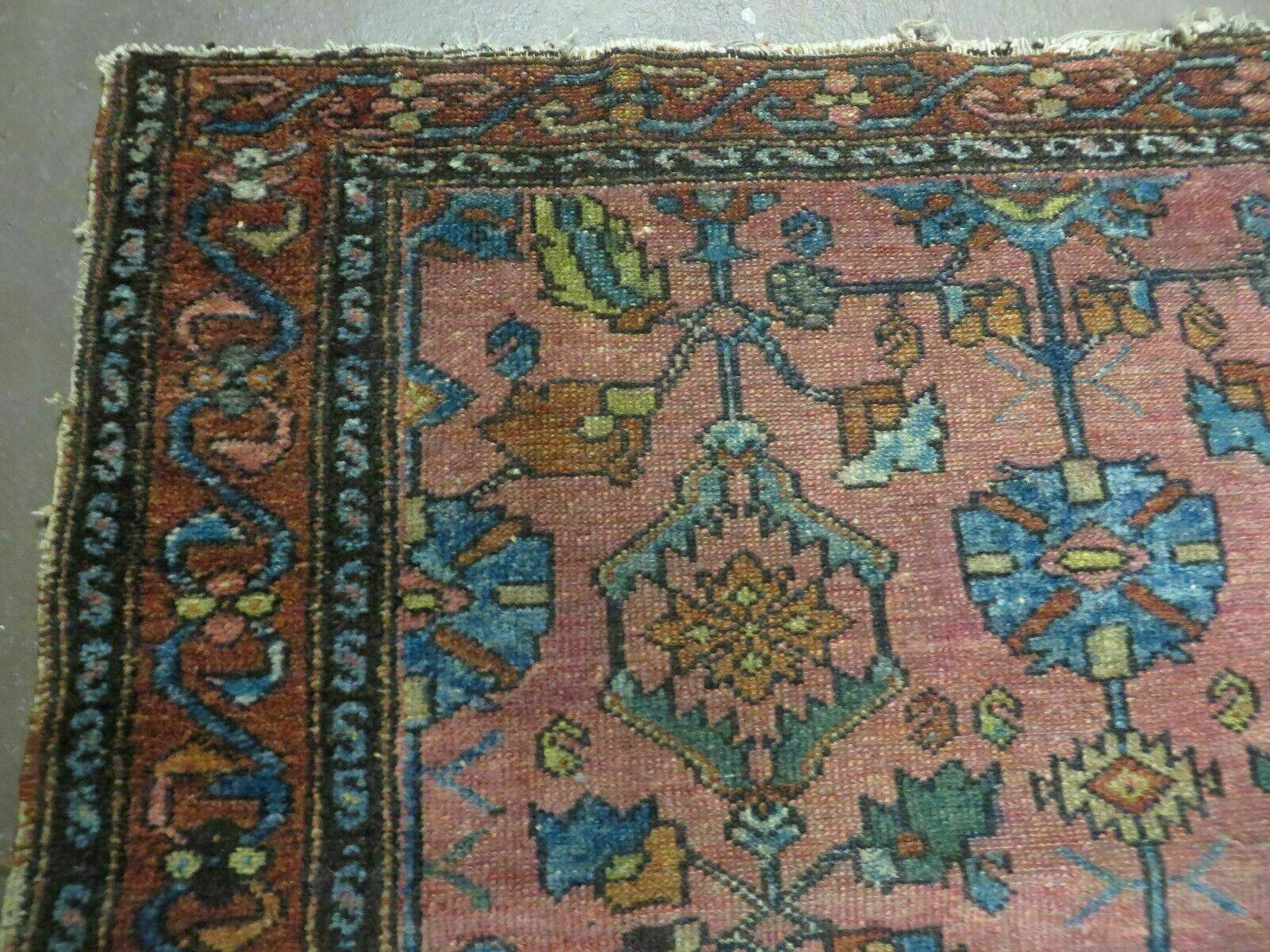 3' X 6' Antique Handmade Turkish Wool Rug Veg Dyes Red Low Pile - Jewel Rugs