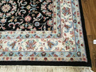 6' X 9' Handmade Indian Agra Wool Rug Carpet Vegetable Dyes Black - Jewel Rugs