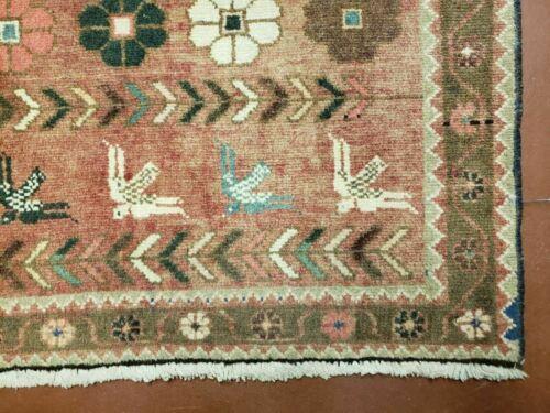 2' 7" X 4' 2" Antique Handmade Turkish Wool Rug Veg Dye Bird Fly - Jewel Rugs