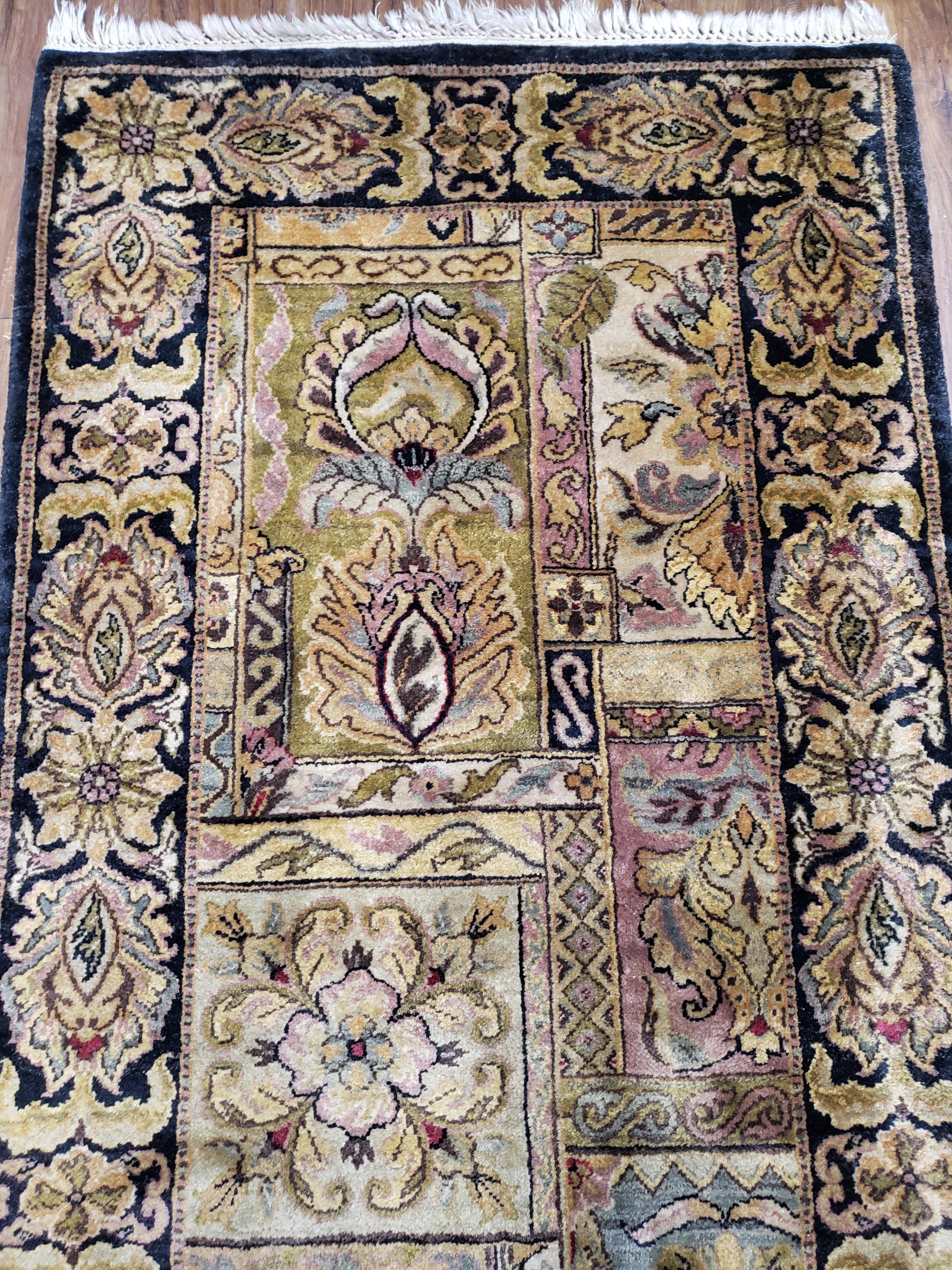 Indo Mahal Runner Rug 3 x 12, Indian Teawash Runner, Traditional Oriental Runner 3x12, 12ft Hallway Rug, Wool Handmade Runner Panel Design - Jewel Rugs