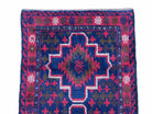 2' 9" X 4' 5" Vintage Handmade Tribal Wool Rug Balouchi Rug Afghan Rug Red Blue - Jewel Rugs