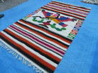 4' X 6' Vintage Handmade Latin American Mexican Wool Blanket Kilim Rug Eagle - Jewel Rugs