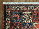 4' 4" X 6' 8" Vintage Handmade India Floral Panel Wool Rug Hand Knotted Nice - Jewel Rugs