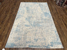 Modern Tibetan Rug 5x8 ft Light Blue and Gray Carpet, Contemporary Wool Rug, Handmade Nepali Rug, Raised Pattern, Tibet Area Rug, Nepal Rug - Jewel Rugs