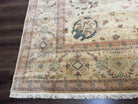 Large Turkish Rug 10x14, Mahal Sultanabad Oriental Carpet 10 x 14 ft, Silver-Beige, Large Floral Hand Knotted Vintage Wool Rug, Very Fine - Jewel Rugs