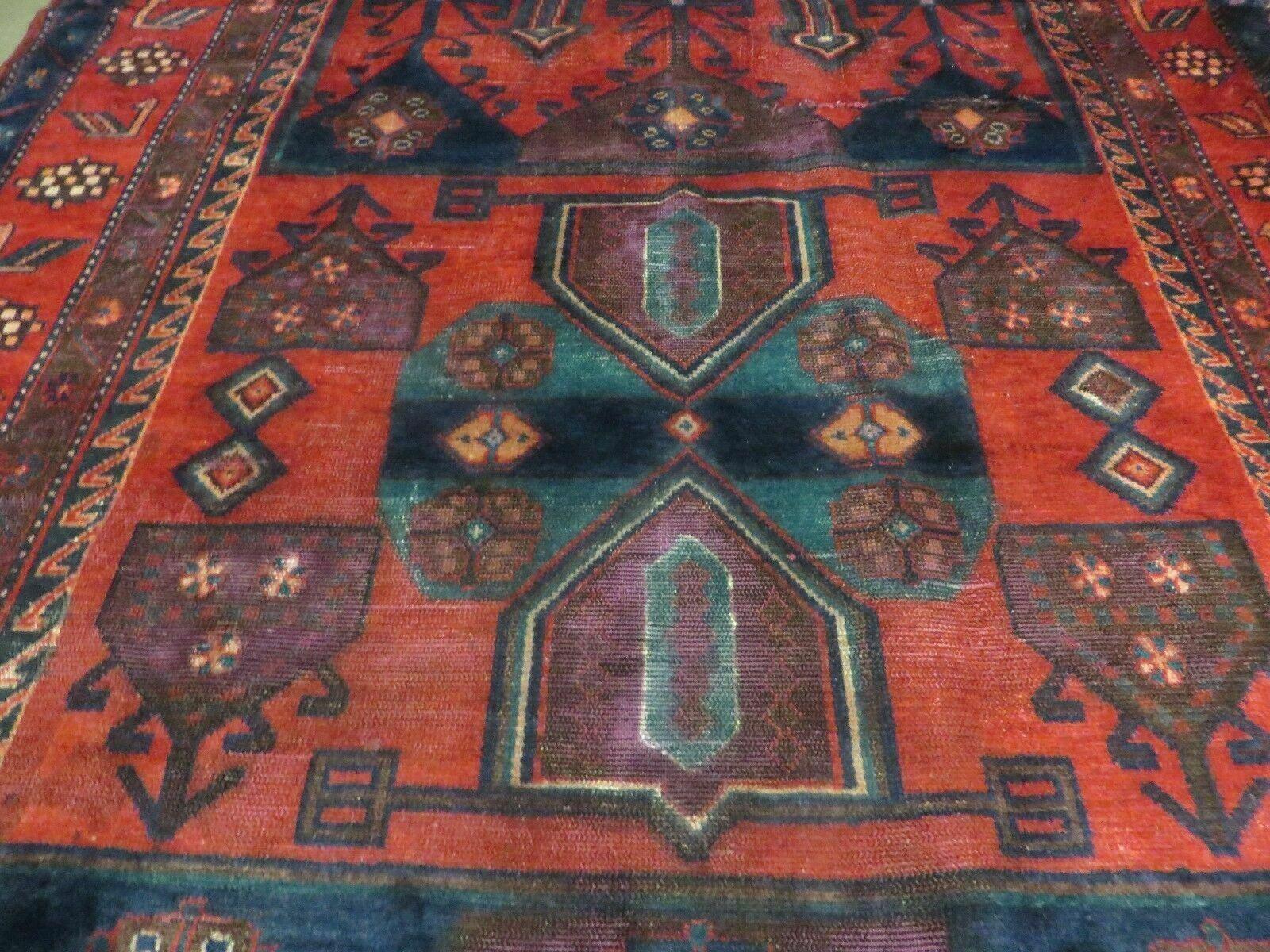 5' X 9' Antique Handmade Afghan Geometric Oriental Wool Rug Birds # 476 - Jewel Rugs