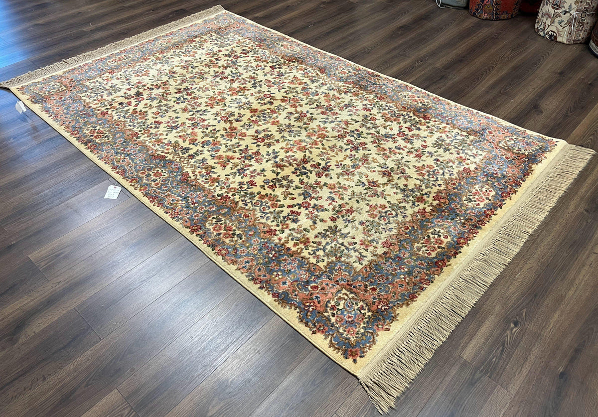 Karastan Ivory Kirman Rug #788, Wool Karastan Carpet 5.9 x 9, Original ...