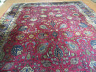 9' X 12 Antique 1920s Handmade Agra Indo Rug Beautiful Wine Red Vegetable Dye - Jewel Rugs