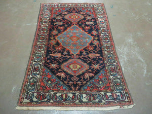 3' X 5' Antique Handmade Turkish Geometric Floral Oriental Wool Rug Vegy Dyes - Jewel Rugs