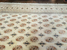 12' 7" X 18' 6" Vintage Handmade Bokhara Turkoman Yamud Pakistan Wool Beige Oriental Rug - Jewel Rugs