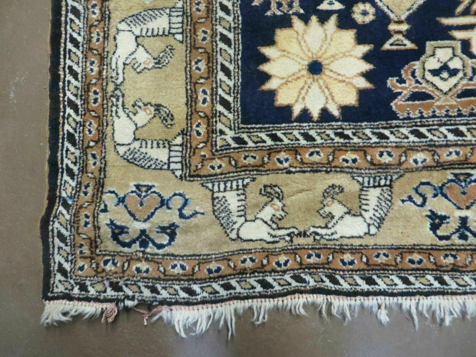 6' X 9' Vintage Handmade Knotted Turkish Caucasian Design Wool Rug Nice - Jewel Rugs