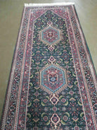 2'9" X 10' Vintage Handmade India Floral Oriental Wool Rug Vegetable Dyes Runner # 838 - Jewel Rugs