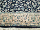 8' X 10' 5" Fine Handmade Chinese Allover Oriental Wool Rug Carpet Navy Blue - Jewel Rugs