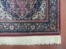 2' 6" X 12' Vintage Handmade India Floral Blue & Red Wool Runner Rug Oriental Carpet - Jewel Rugs