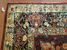 10' X 12' Antique Persian Sarouk Allover Floral Design with Medallion Handmade Red Wool Area Rug - Jewel Rugs