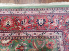 9' X 12' Handmade Oriental Floral Allover Afshan Wool Rug Hand Knotted Green Red - Jewel Rugs