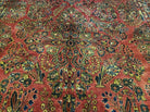 9' X 12' Authentic Antique Oriental Floral Red Allover Medallion Wool Rug Beauty - Jewel Rugs