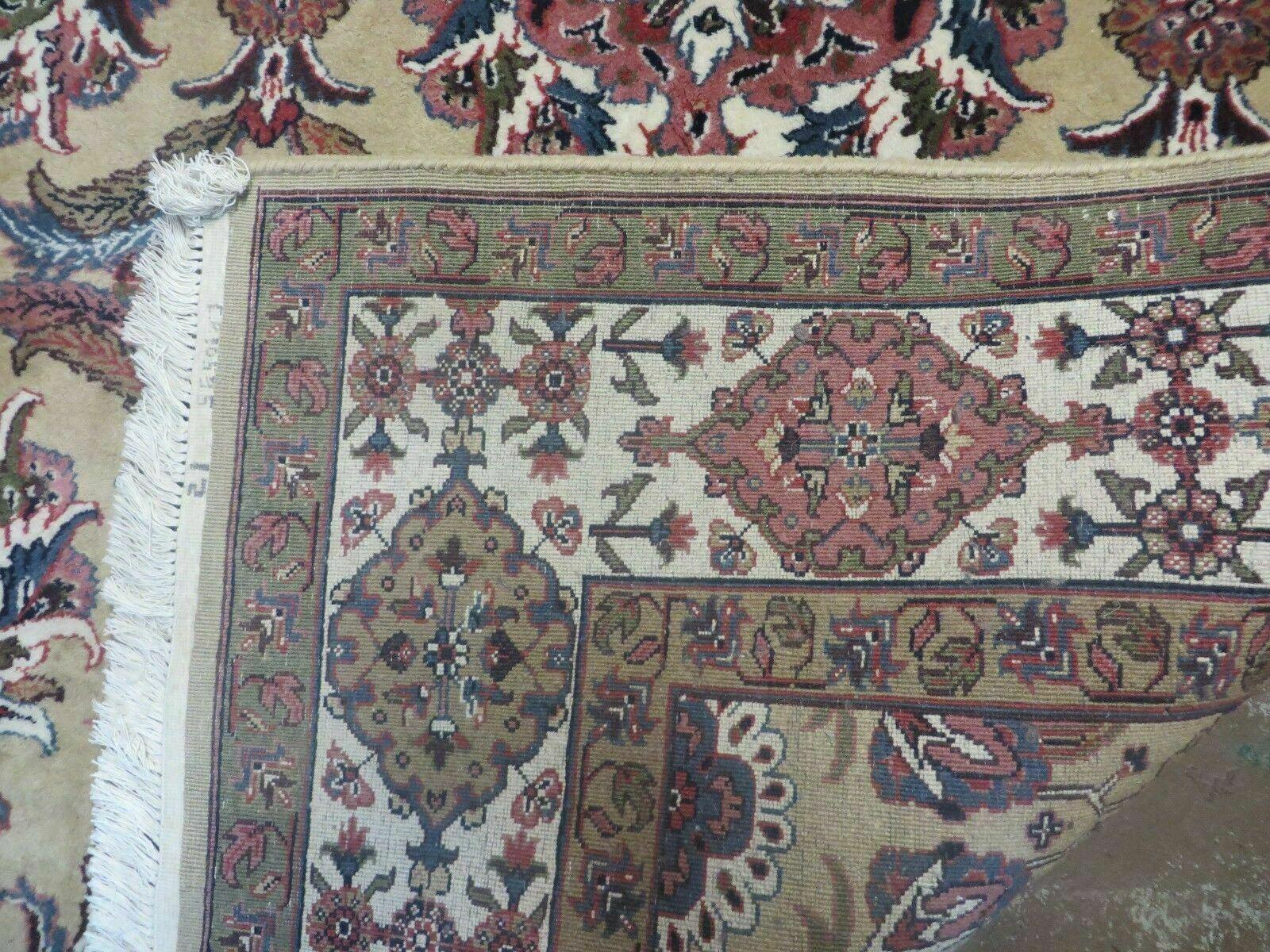 6' X 9' Vintage Handmade India Floral Oriental Wool Rug Veg Dye Camel Hair Nice - Jewel Rugs