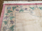 8' X 10' Vintage Handmade Chinese Art Deco 120 Lines Wool Rug Flowers Beige Wow - Jewel Rugs