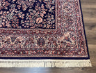 Karastan Kara Mar Rug 8.2 x 11.6, Navy Sarouk, Belgium Power Loomed Persian Design Carpet, 100% Worsted Wool Pile, Vintage Karastan 300-1006 - Jewel Rugs