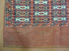 2.5' X 4' Antique Handmade Turkoman Tribal Wool Rug Cushion Case Yamud Stripped - Jewel Rugs