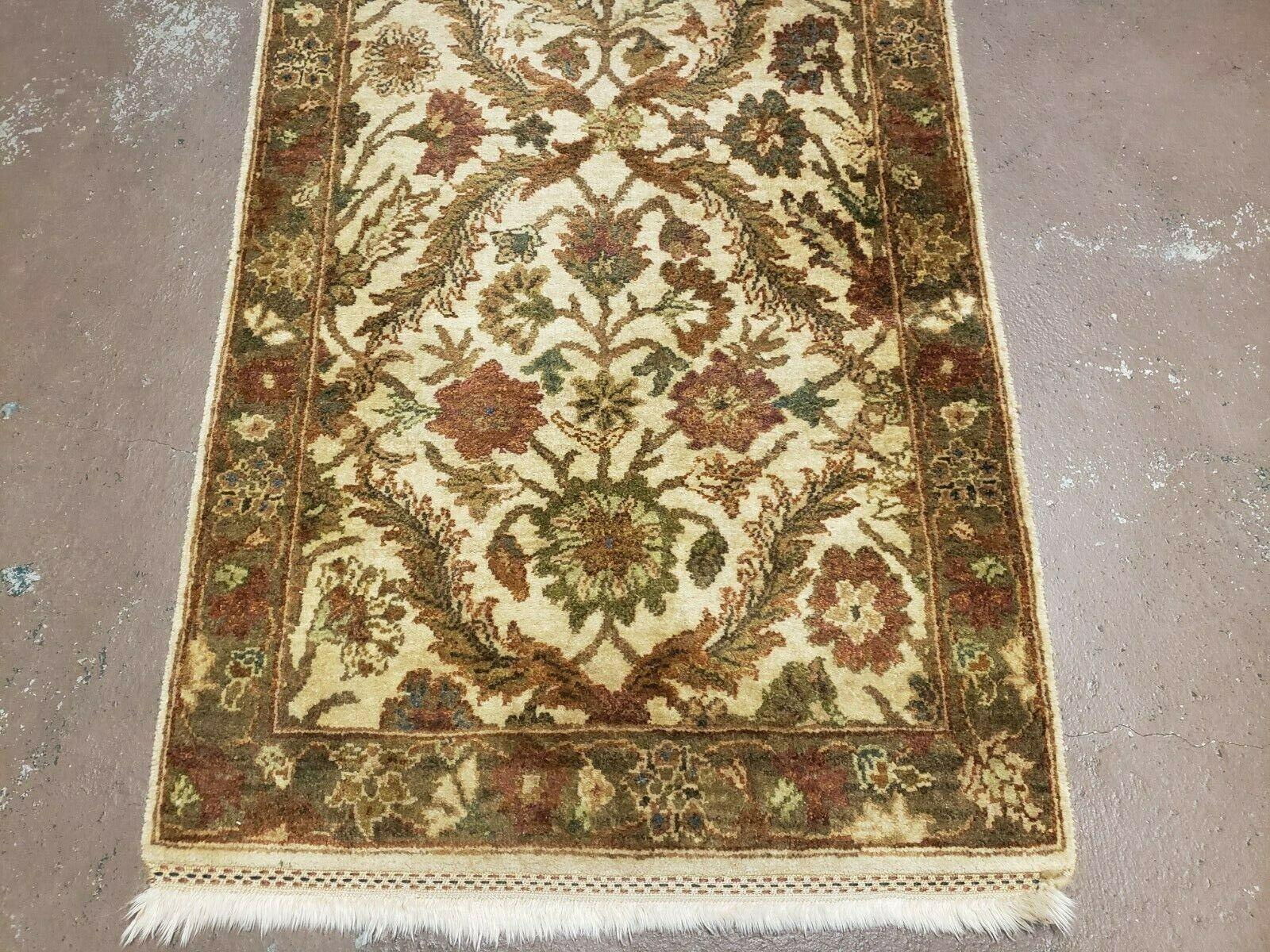 2' 3" X 4' 3" Vintage Handmade India Mahal Wool Rug Veg Dyes Tea Wash Nice - Jewel Rugs