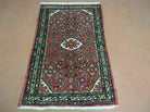 2.5' X 4' Vintage Red Handmade Indian Floral Oriental Rug - Jewel Rugs