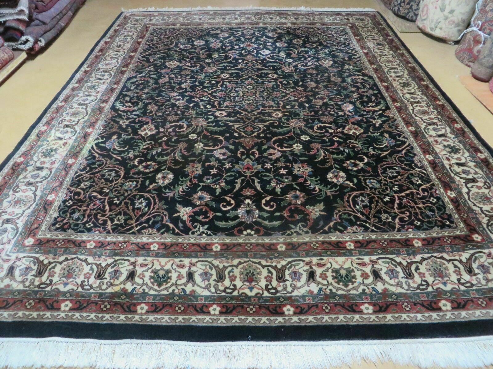 Indo Persian Rug 8x10, Wool Handmade Floral Carpet - Jewel Rugs