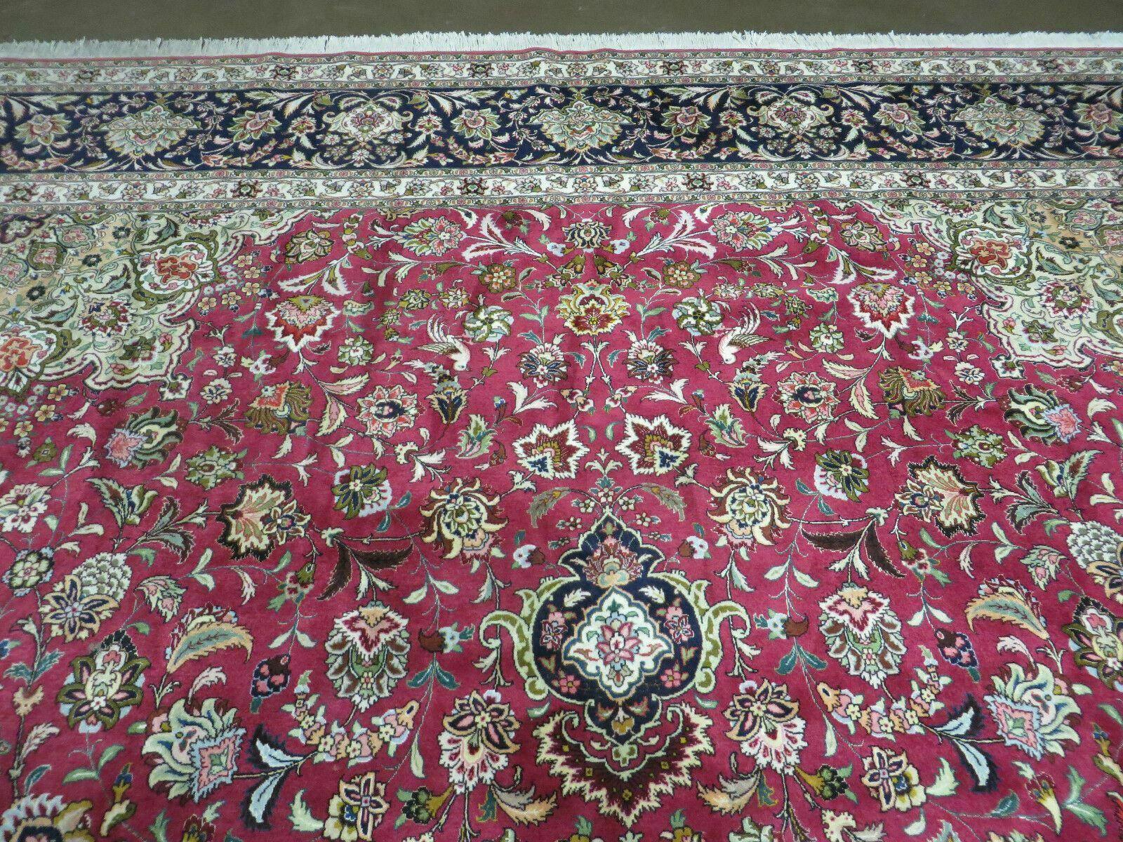 10' X 14' Vintage Handmade Persian Tabriz Wool Rug Silk Accent Oriental Carpet Nice - Jewel Rugs