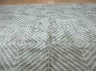 8.5' X 11.5' Modern Handmade Tibetan Nepal Wool Rug Art Deco Olive Ivory Nice Wow - Jewel Rugs