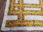 Mid-Century Danish Shag Rug 4.9 x 6.4, Ivory & Gold Vintage Shag Rug, Modern Carpet, Soft Wool High Pile Rug, 1960s Rya Style Contempory Rug - Jewel Rugs