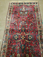 2' 7" X 6' 7" Antique Handmade Wool India Floral Oriental Short Runner Rug Red - Jewel Rugs