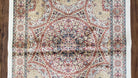 Persian Design Silk Accent Rug, Dome Medallion, Allover Pattern Oriental Carpet, Small Silk Rug, Cream, Ivory, Bamboo Silk, 2' 8" x 4' 1" - Jewel Rugs