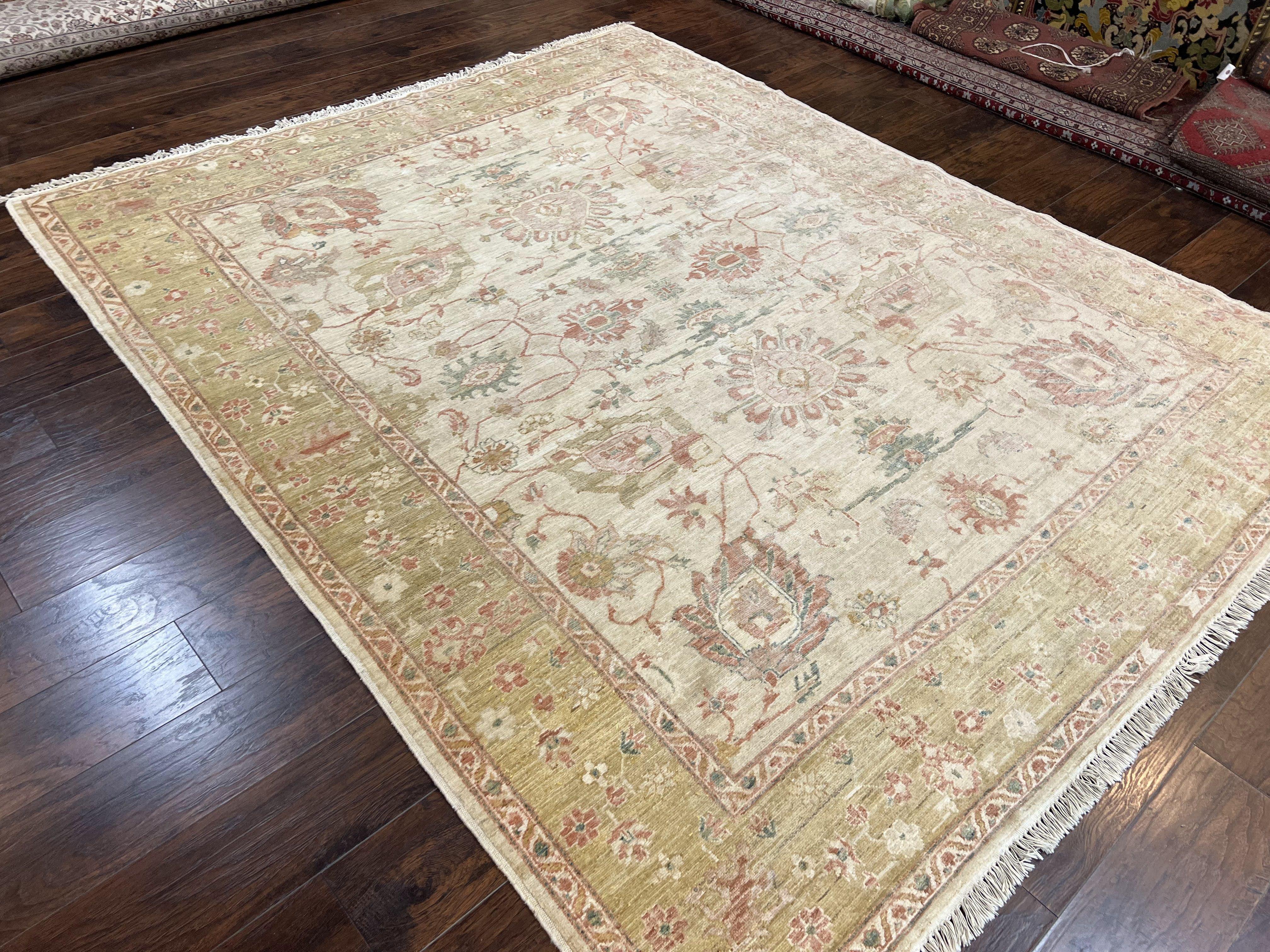 Turkish Oushak Rug 8x10, Hand Knotted Wool Turkish Oushak Carpet 8 x 10 ft, Farmhouse Rug, Neutral Colors, Vintage Handmade Turkish Area Rug - Jewel Rugs