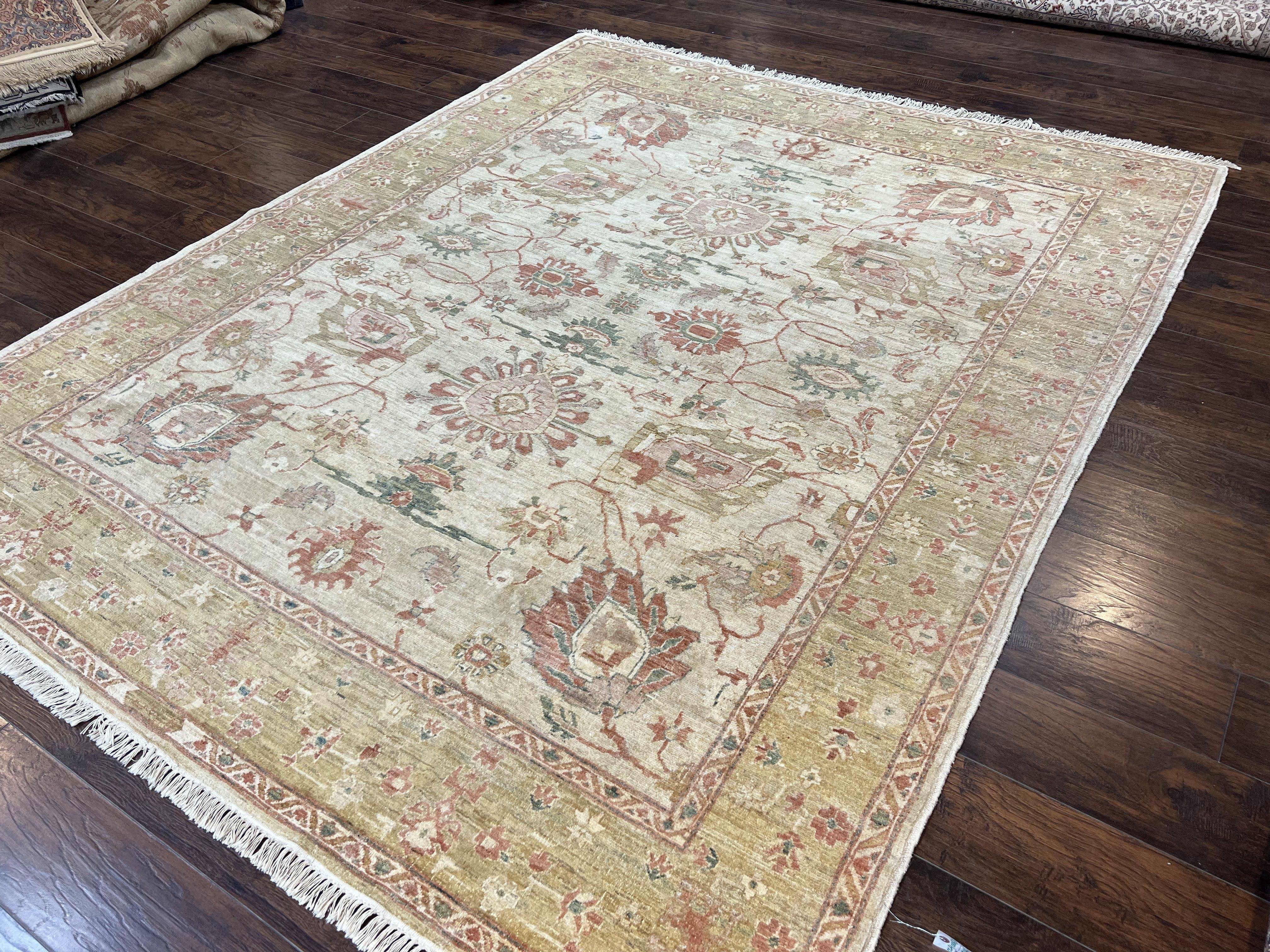 Turkish Oushak Rug 8x10, Hand Knotted Wool Turkish Oushak Carpet 8 x 10 ft, Farmhouse Rug, Neutral Colors, Vintage Handmade Turkish Area Rug - Jewel Rugs