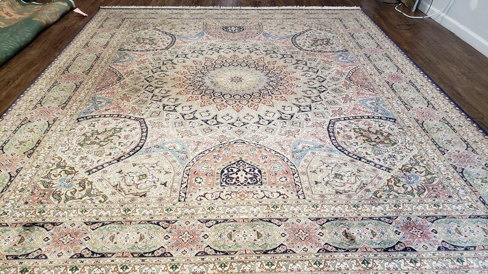 8' X 10' Vintage Handmade Fine Chinese Wool Rug Carpet Dome Design Ivory - Jewel Rugs