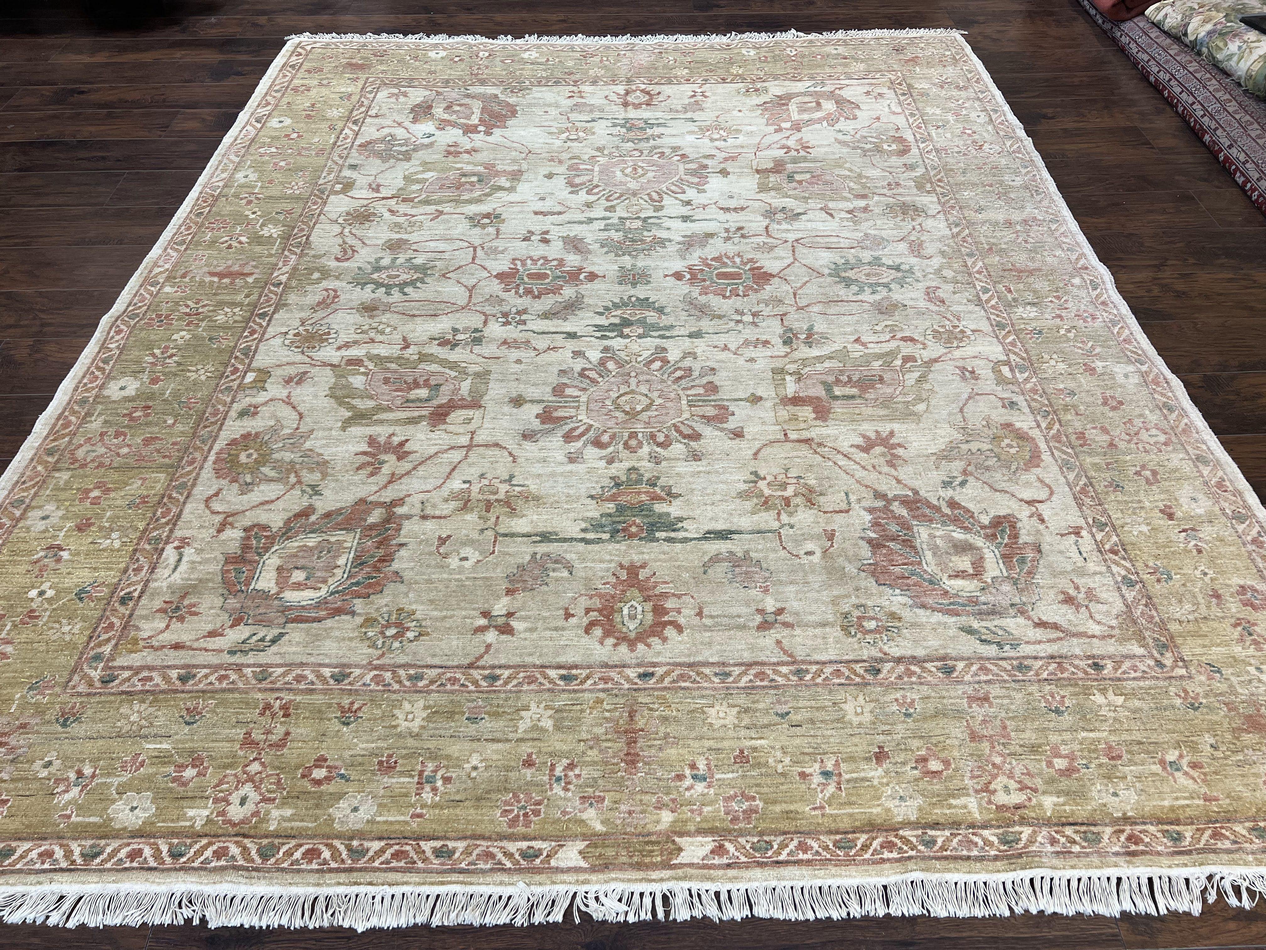 Turkish Oushak Rug 8x10, Hand Knotted Wool Turkish Oushak Carpet 8 x 10 ft, Farmhouse Rug, Neutral Colors, Vintage Handmade Turkish Area Rug - Jewel Rugs