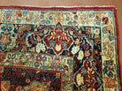 10' X 12' Antique Persian Sarouk Allover Floral Design with Medallion Handmade Red Wool Area Rug - Jewel Rugs