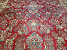 10' X 17' Antique Palace Size Handmade Persian Sarouk Wool Area Rug Red Veg Dyes Top Quality Unique Elegant Floral - Jewel Rugs