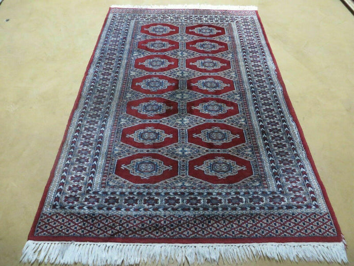 4' X 6' Vintage Handmade Pakistan Turkoman Bokhara Fine Woven Wool Rug Nice - Jewel Rugs