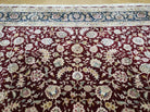 8' X 10' Vintage Handmade Oriental Floral Wool & Silk Rug Afshan Red Blue Nice - Jewel Rugs