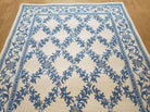 3'8" X 5'6" Karastan Wool RUG Newport 512/7910 Belgium Treillage Conton Blue & Beige - Jewel Rugs