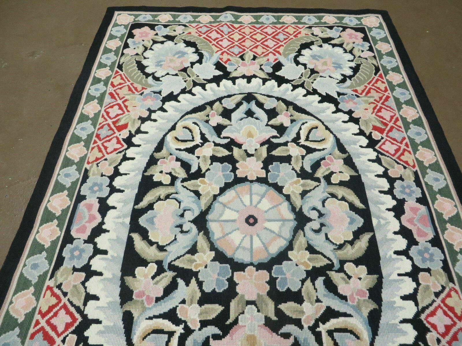 3' X 5' Handmade Savonnerie Aubusson Needlepoint Wool Rug Flat Weave Nice - Jewel Rugs