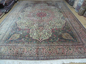 9' X 12' Vintage Fine Handmade India Jaipur Wool Rug Hand knotted Carpet Nice - Jewel Rugs