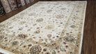 9' X 12' Vintage Handmade Wool Rug Carpet Indo Mahal Oushak Ivory Nice - Jewel Rugs