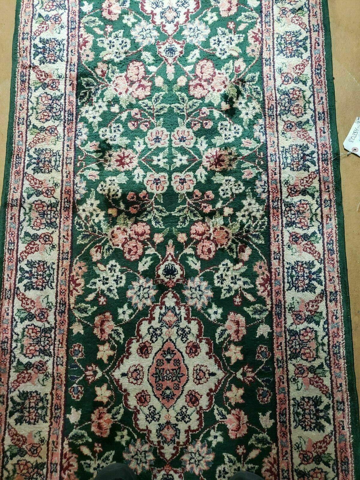 2' 7" X 10' Vintage Handmade Indian Kashmir Silk Runner Nice Oriental Rug - Jewel Rugs