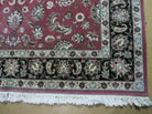 6' X 9' Vintage Handmade Fine India Floral Oriental Silk Accent Wool Rug Carpet - Jewel Rugs